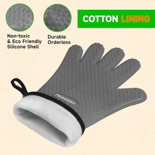 BBQ Gloves Heat Resistant Oven Mitts (2 Count)
