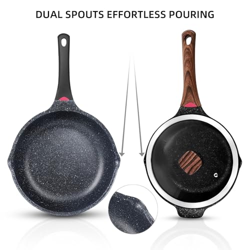 4QT Sauce Pan & 12.5IN Skillet Set with Lids (2 Count)