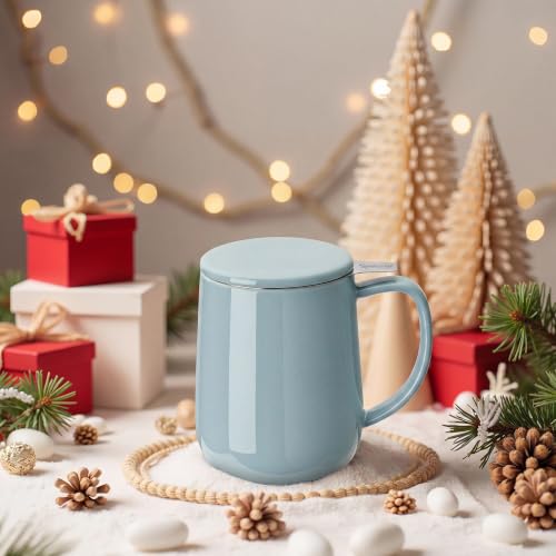 20 OZ Porcelain Tea Mug with Infuser and Lid