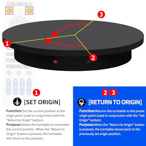 23.6In Remote Large Motorized electric turntable Rotating platform Photography Turntable Motorized lazy susan Base giratoria para for Photography