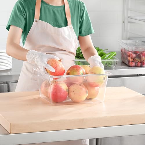 Half Size Food Containers 6 Pack 6 Inch Deep Hotel Pan Clear BPA free Polycarbonate Stackable Food Storage Container for Kitchen Business and Food Serving (6 Count)