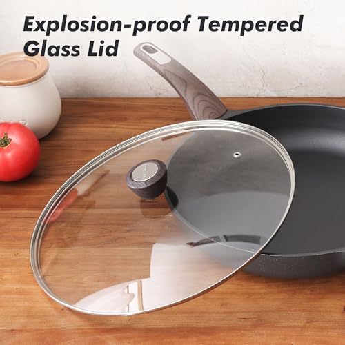 12.5inch Nonstick Frying Pan Paella Pan with Lid