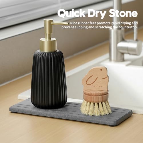 2PCS Diatomite Quick Stone Drying Tray Mat For Bathroom & Kitchen Counter (2 Count)