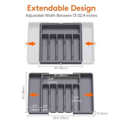 Extra Large Silverware Drawer Organizer (3 Count)