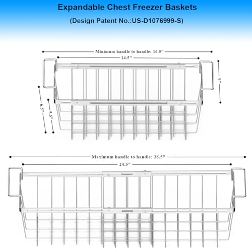 Freezer Baskets for Chest Freezer Real Capacity Expandable (2 Count)