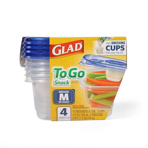 GladWare To Go Medium Rectangle Snack Containers (4 Count)
