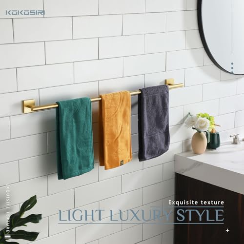 Bathroom Towel Bar 36'' Towel Holder for Bath Kitchen Wall Mount Towel Rails 36 Inch Brushed Gold Stainless Steel B4005BG