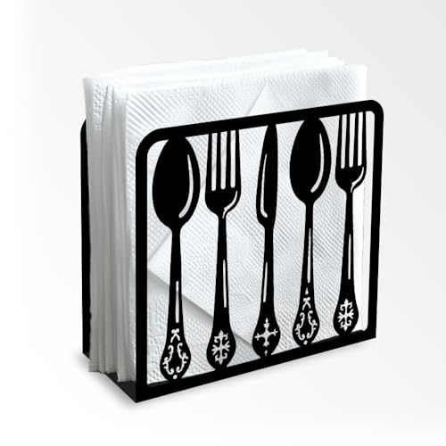 Tableware Decorative Black Metal Napkin Holder for Table