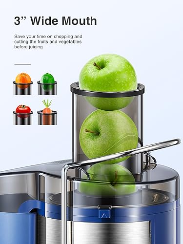 Juicer Machine 800W Centrifugal Juicer with Wide Mouth Feed Chute