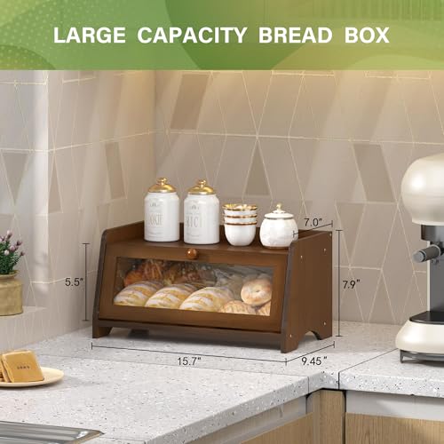 Double Layer Bread Box for Kitchen Countertop