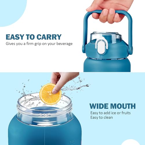 64oz Glass Water Bottles with Straw