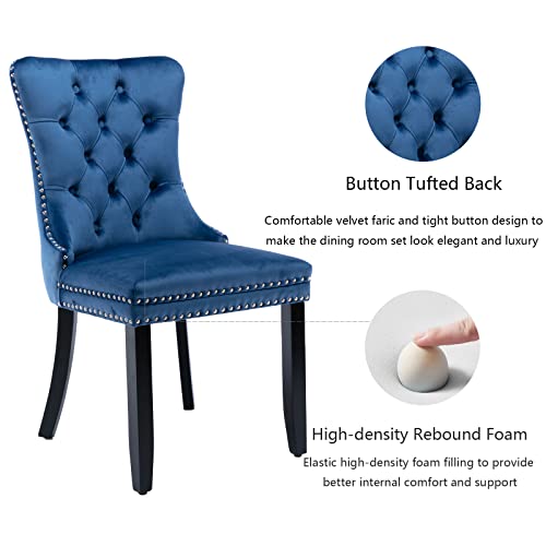 Blue Velvet Dining Chairs Set of 4 (4 Count)
