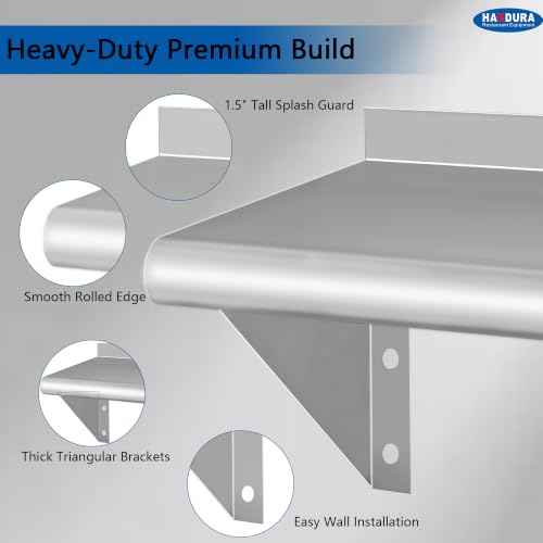 HARDURA Stainless Steel Shelf 12" X 24" (2 Count)