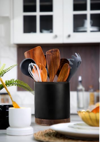 Ceramic Rotating Kitchen Utensil Holder for Countertop