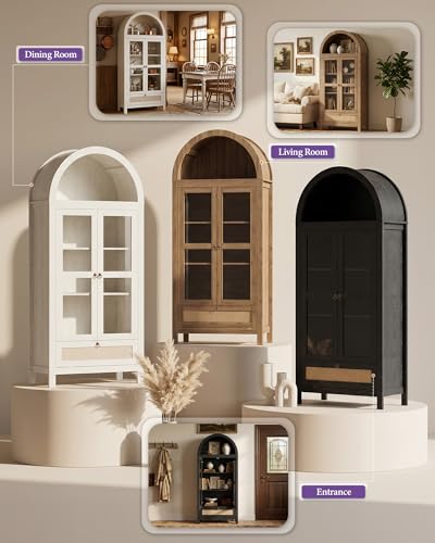 71" Tall Arched Pantry Cabinet with Innovative Drawer