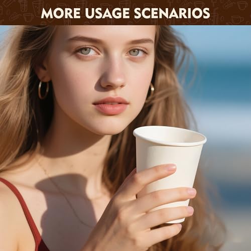 16 oz 200 Pack White Disposable Paper Coffee Cups (200 Count)