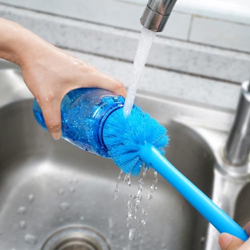 2-in-1 Bottle Brush and Straw Cleaner Brush, Breezy Blue, 1 Pack
