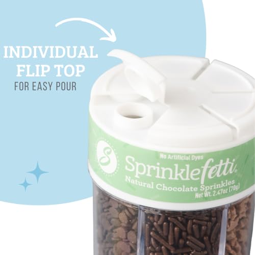 Dye Free Chocolate Sprinkles 6 Cell Variety (2.75 Ounce)