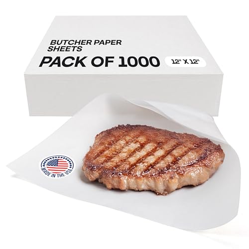 White Butcher Paper Sheets 12" x 12" (1000 Count)
