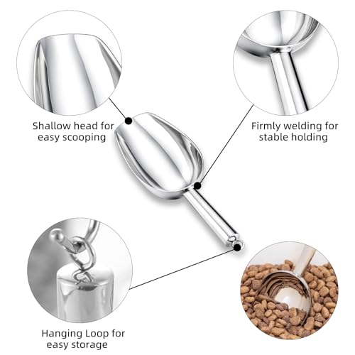 2 Pack Metal Dog Food Scoop 18 Oz With Loop