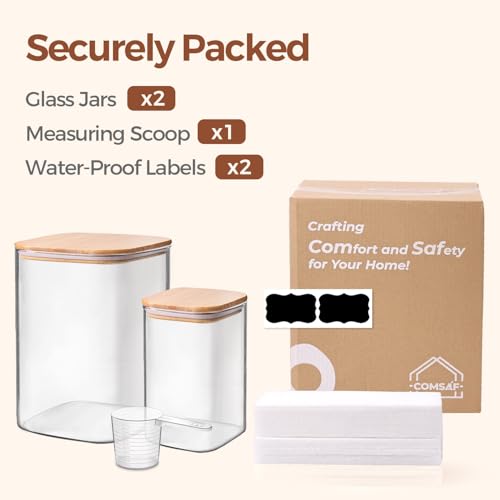 Glass Storage Containers with Bamboo Lids 1.2 (2 Count)