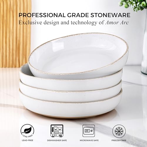 8.75'' Large Ceramic Pasta Bowls (4 Count)