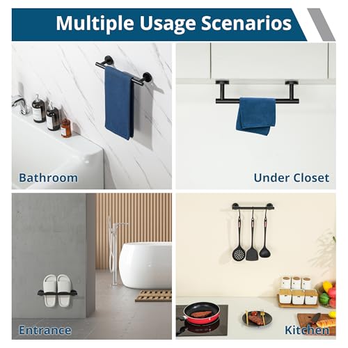 Matte Black Hand Towel Holder for Bathroom Wall