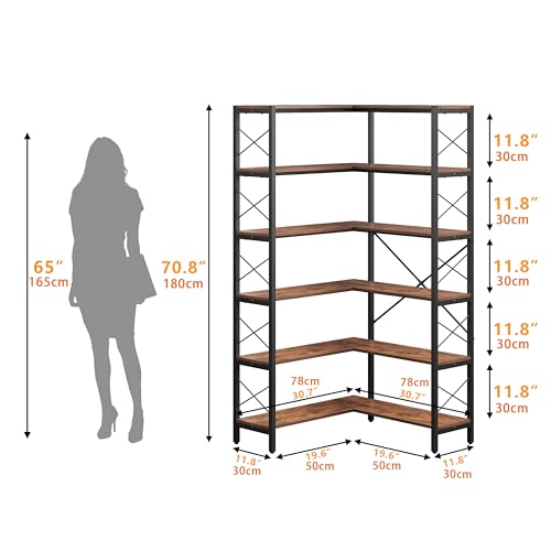 6 Shelf Corner Bookshelf