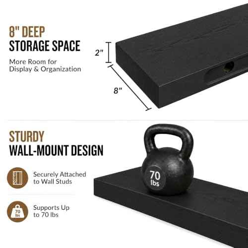 Rusitc Floating Shelves 48 inch Long 8 "deep Set of 2 (2 Count)