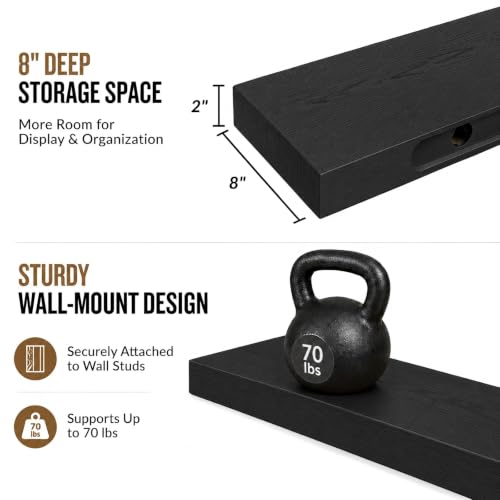 Rustic Floating Shelves 72 inch Long 8 "deep Set of 2 (2 Count)