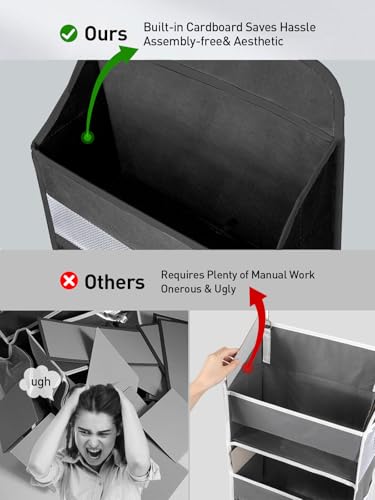 1 Pc Over the Door Organizer with 5 Bins 10 Side Pockets
