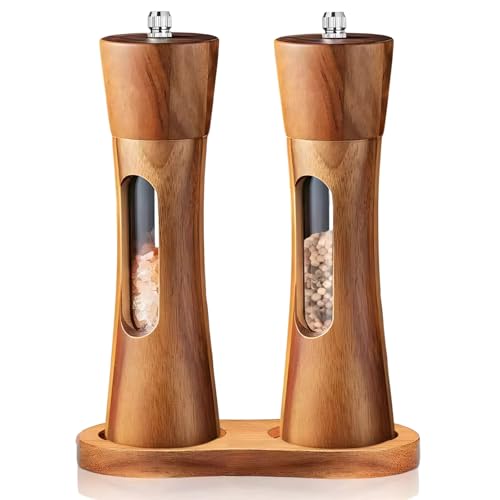 2 Pcs Wooden Salt and Pepper Grinder Set (2 Count)