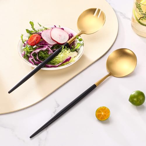 Black Gold Salad Serving Utensils (2 Count)