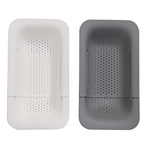 Collapsible Sink Colanders and Strainers Basket Extendable Plastic Fruit Vegetable Strainer Drainer Basket for Kitchen