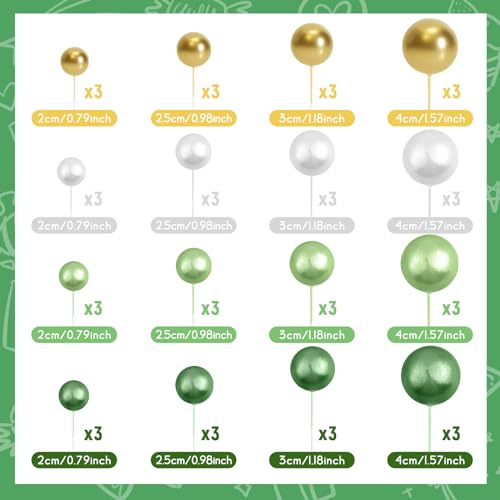 48 Pcs Balls Cake Topper Decorations Balloon Cupcake Toppers Foam Cake Topper Balls Cake Balls Decorations for Birthday Party Cake Decorating (48 Count)