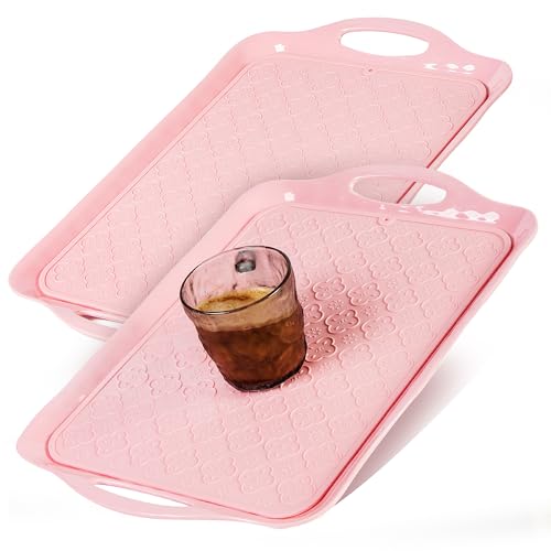 Large Non Slip Serving Tray with Handles (4 Count)
