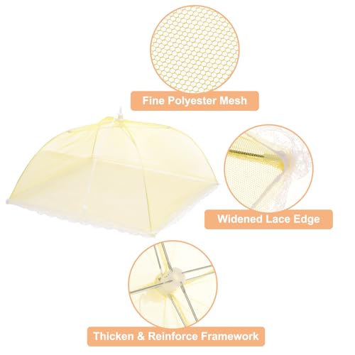 3 Pcs Large and Tall Food Covers 17" Mesh Food Covers for Outdoors Collapsible Food Protector Covers Tent for Parties Outdoor Picnics BBQs (3 Count)