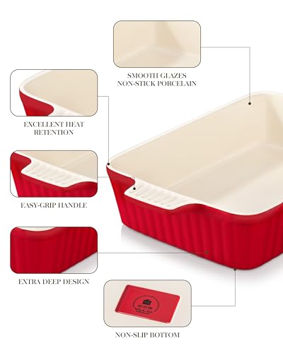 4.4 QT Ceramic Casserole Dishes for Oven