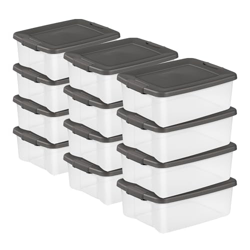 ShelfTote Clear Plastic Storage Bins (12 Count)