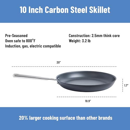 10 Inch Pre Seasoned Carbon Steel Fry Pan