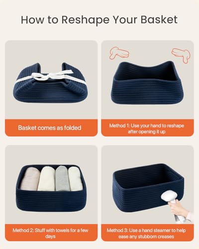 Small Woven Storage Basket for Organizing (3 Count)