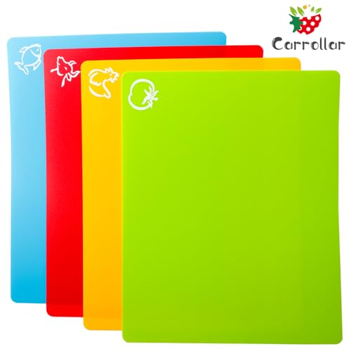 Flexible Plastic Cutting Board Mats (4 Count)