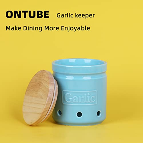 Garlic Keeper with Wooden Lid