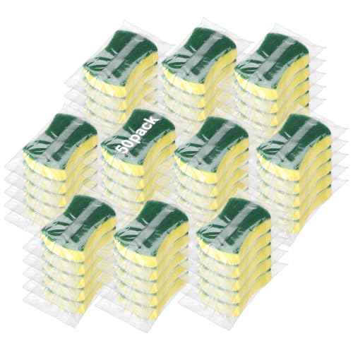 50 Pcs Individually Wrapped Sponges Uncompressed Green (100 Count)
