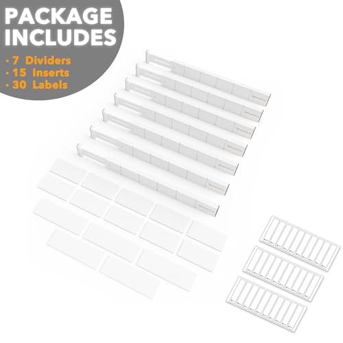 Bamboo Drawer Dividers with Inserts and Labels