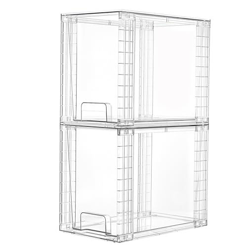 2 Pack Clear Stackable Storage Drawers (2 Count)