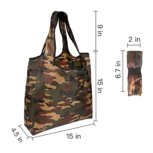 15x4.5x15 Inch Camo Reusable Shopping Bags with Handles