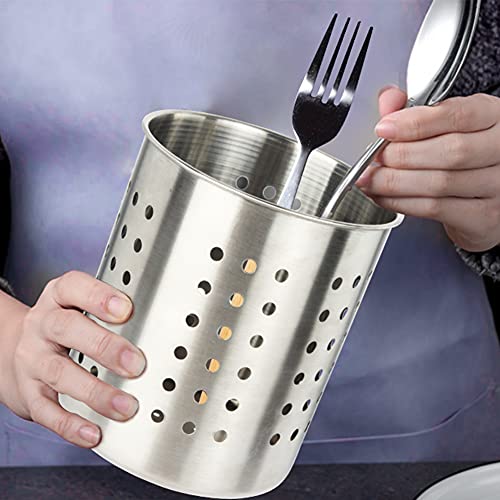 Stainless Steel Utensil Holder Kitchen Holder Restaurant Cooking Utensil Holder for Forks Spatula