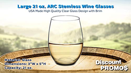 10 ARC Stemless Wine Glasses Set (10 Count)