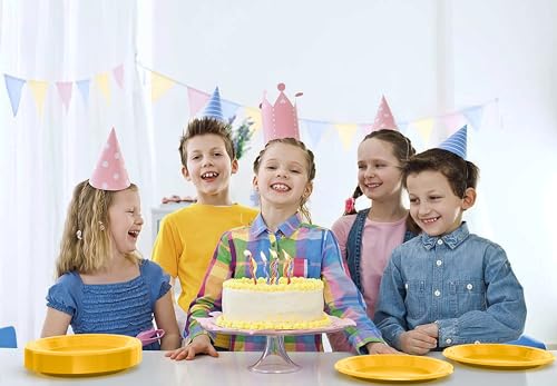 Sturdy Yellow Plastic Plates 9" Party Plates 100 Pcs (100 Count)